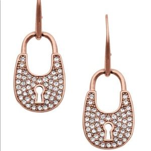 💎 Michael Kors Rose Gold Crystal Dangle Earrings